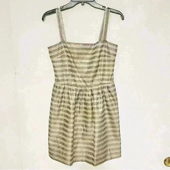 RACHEL Rachel Roy Womens Striped Dress Metallic Fit And Flare Mini Preppy Size 6 - Picture 1 of 10